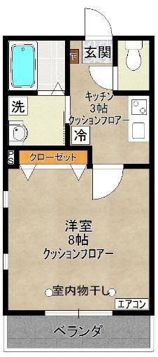 川崎市多摩区中野島１丁目のアパートの間取り