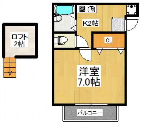 川崎市多摩区中野島１丁目のアパートの間取り