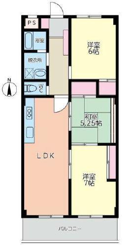 川崎市多摩区登戸の賃貸マンションの間取り