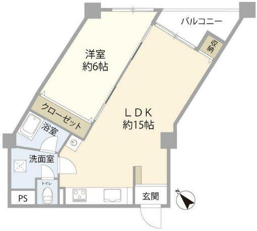 川崎市多摩区登戸の賃貸マンションの間取り