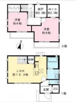 世田谷区砧2丁目戸建の間取り