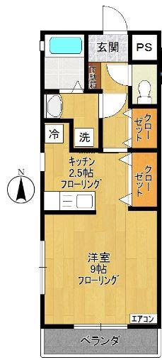 川崎市多摩区菅稲田堤３丁目のアパートの間取り