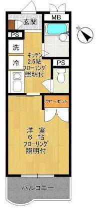 川崎市多摩区宿河原２丁目の賃貸マンションの間取り