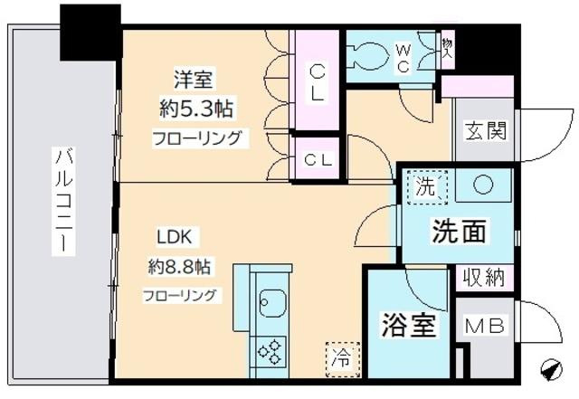 川崎市多摩区登戸の賃貸マンションの間取り