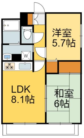 川崎市多摩区登戸の賃貸マンションの間取り