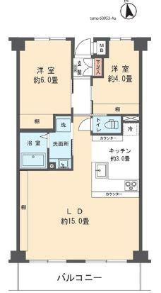 川崎市多摩区中野島４丁目の賃貸マンションの間取り