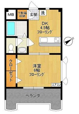 川崎市多摩区登戸新町の賃貸マンションの間取り