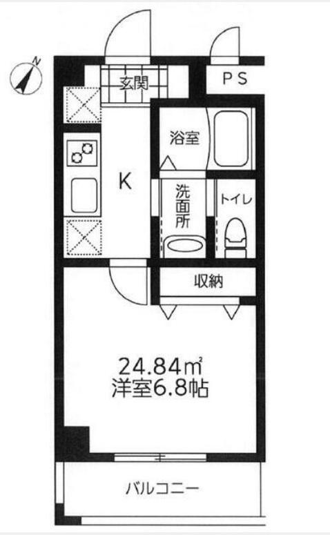 川崎市多摩区登戸の賃貸マンションの間取り
