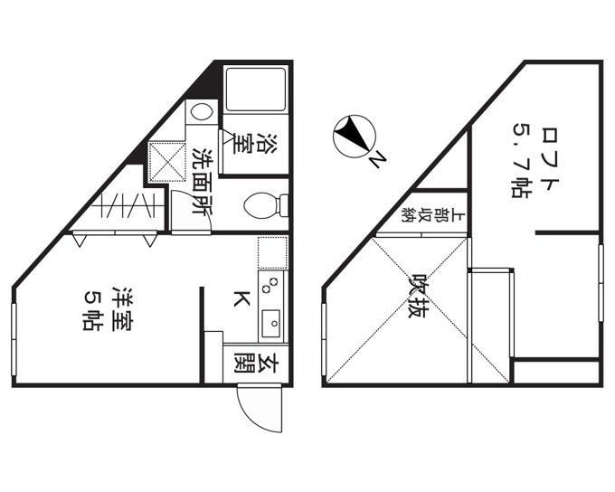 川崎市多摩区菅城下のアパートの間取り