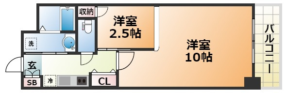 レジディア神戸三宮プレイスの間取り