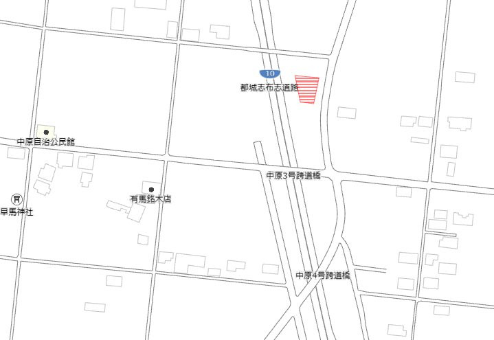 都城市平塚町の売地の土地図