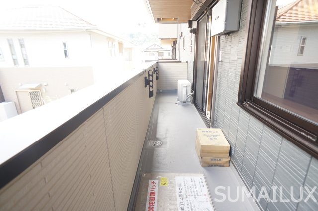 熊本市西区横手５丁目のアパートのバルコニー