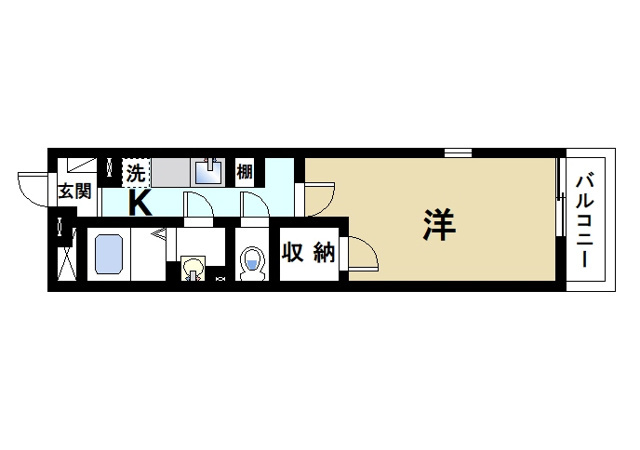 クレイノ蓬莱の間取り|単身者向けの間取りです