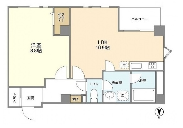 ブルーガーデン小石川の間取り|1LDK