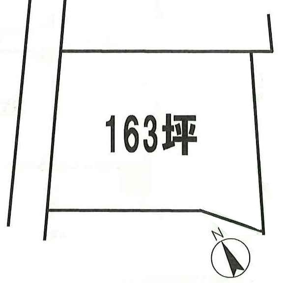 川島町牛ヶ谷戸　建築条件なし売地　「川越駅」バス26分　敷地163坪　敷地の土地図