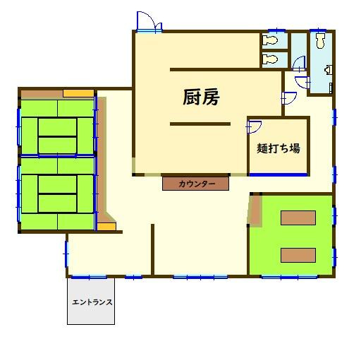 犬塚店舗1階の間取り