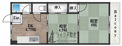 東大阪市鴻池町１丁目の賃貸マンションの間取り