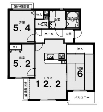 【間取り】 | グローバル太秦 | 専有面積 60.94㎡