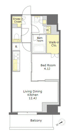 プライムメゾン湯島の間取り|1LDK