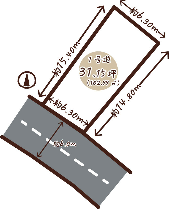 大原野上里紅葉町1号地　建築条件無土地