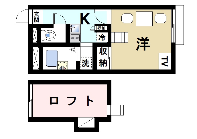 レオパレスゆう　藤ノ木の間取り|ロフト付の間取りです
