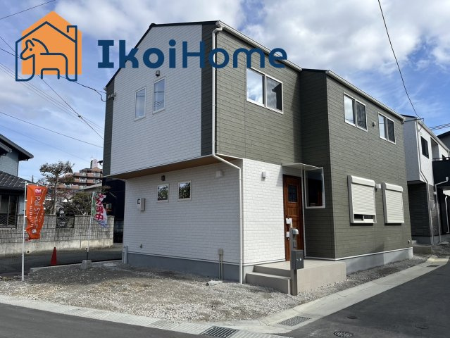 明石市魚住町清水　新築戸建　全4区画　1号地の外観|●資料・カタログのご請求無料●現地見学可能●4区画分譲販売のうち、こちらは第1号地になります。敷地内には普通車1台と軽自動車1台の計2台を駐車することができます。角地で日当たりや通風も良好です。