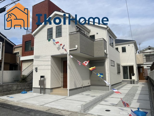 明石市旭が丘2期　新築戸建　2号棟の外観|●資料・カタログのご請求無料●現地見学可能●こちらは2号棟になります。約33坪の敷地面積があり、敷地内にはお車を2台駐車することができます。