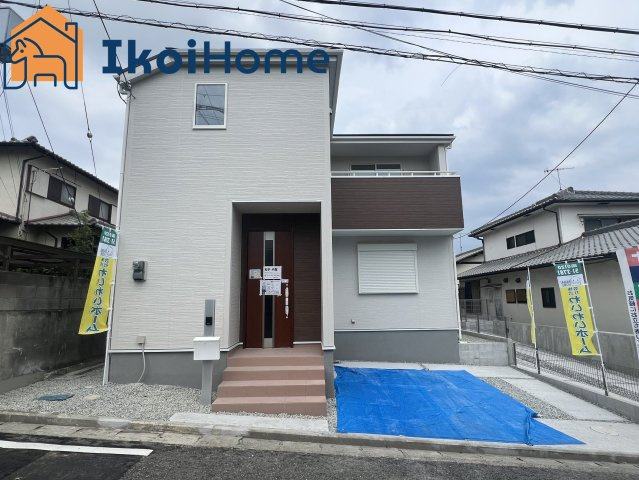 明石市大久保町高丘7丁目　新築戸建　1号地の外観|2区画に分かれており、こちらは1号地です。４LDKで、間口が広くなっています。