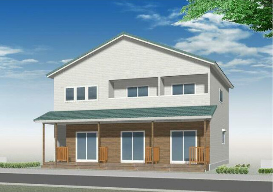 守山市下之郷１丁目の店舗事務所の外観パース|こちら、外観パースです