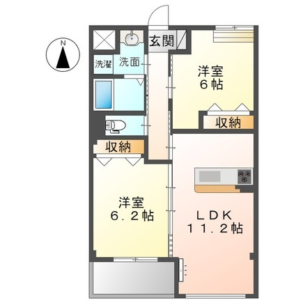 一宮市伝法寺２丁目の賃貸マンションの間取り|間取図
