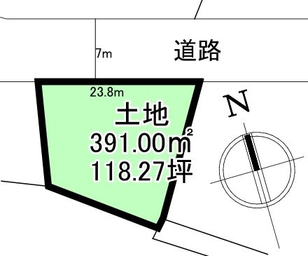【土地図】 | 黒石市板留　温泉引き込み可　土地