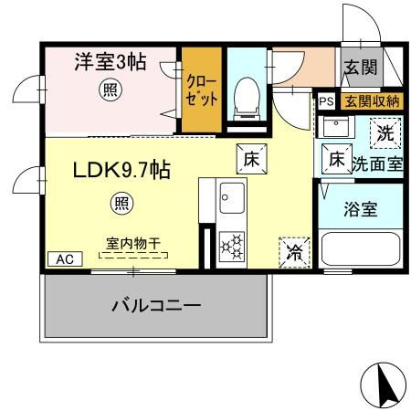 D－ROOM西熊本駅の間取り