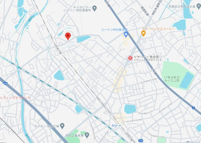 【地図】 | 明石市魚住町西岡　土地 | 清水小学校、魚住中学校のエリアです。