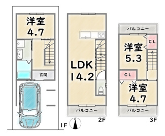 【間取り】 | 右京区太秦土本町　新築戸建
