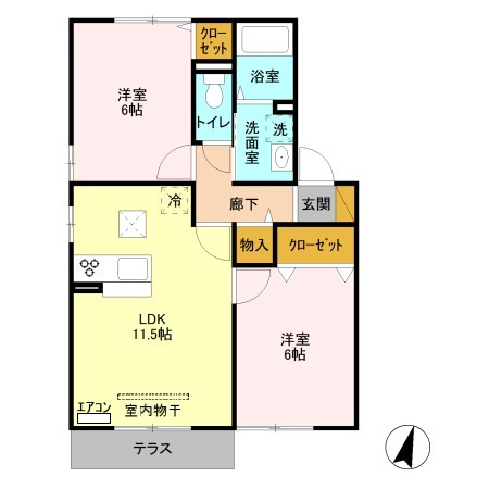 【間取り】 | サンパーク　Ⅱ Ｅ