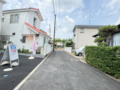 【前面道路含む現地写真】 | 我孫子市中峠新築戸建（中峠第16） | 北西側前面道路