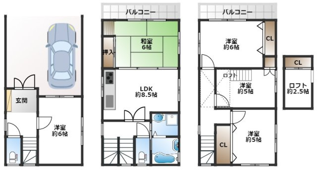 【間取り】 | 豊中市玉井町戸建て