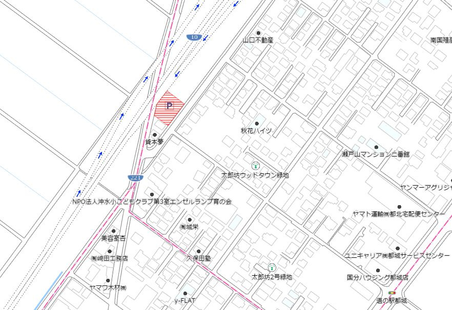 都城市太郎坊町の売地の土地図