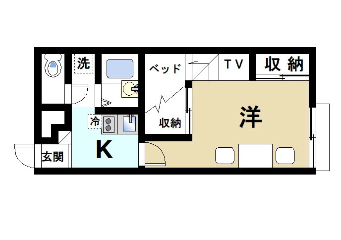 レオパレスＢｌｏｓｓｏｍⅡの間取り|快適で機能的な間取りです