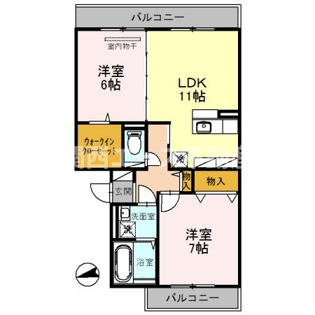 【間取り】 | レフィナードカルチェD棟