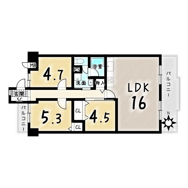 サンレスポアールの間取り