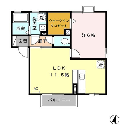 【間取り】 | ローズコート西山Ｂ