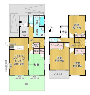 【間取り】 | 白井市西白井四丁目戸建 | 収納豊富な4LDK・吹き抜けが印象的なお部屋・お庭付きです！