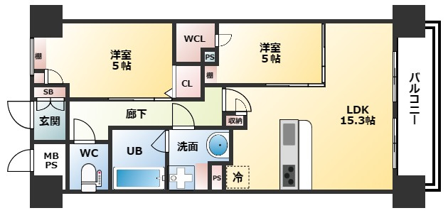 【間取り】 | スプランディッド難波WESTIII