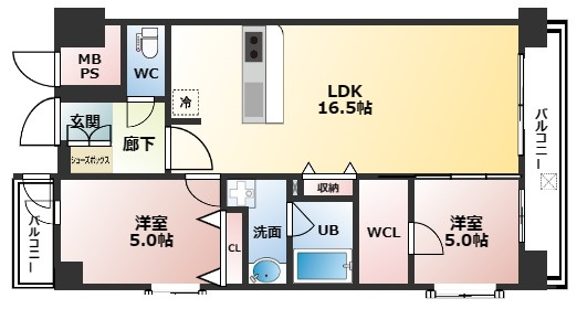 【間取り】 | スプランディッド難波WESTIII