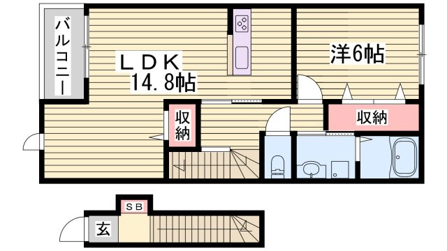 ソレイユ　Ⅰ番館の間取り