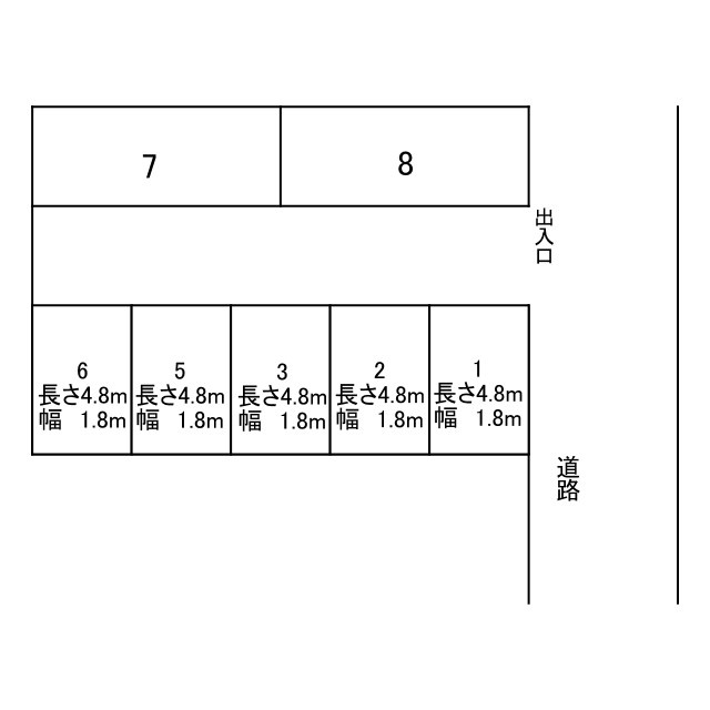 西宮市名塩赤坂の駐車場の区画図