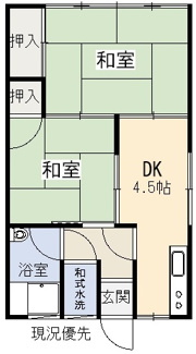 【間取り】 | Ｗａｌｎｕｔ北堀B