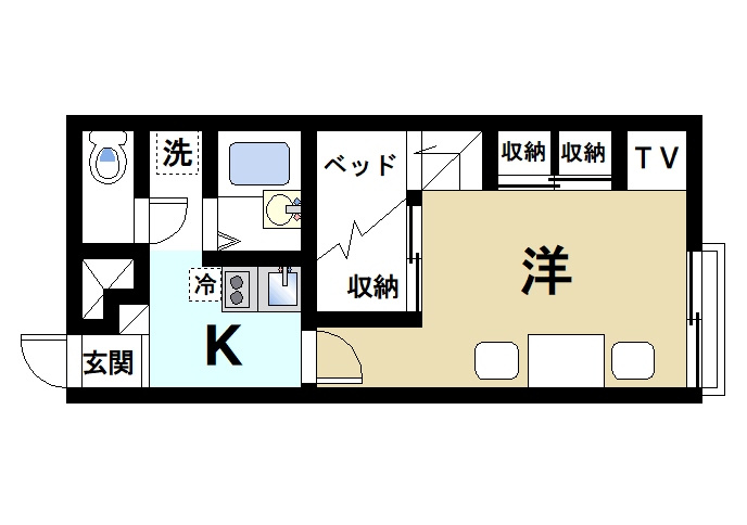 レオパレスＢｌｏｓｓｏｍの間取り|通風良好で快適な間取りです