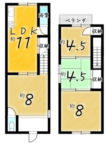 梅津罧原町の間取り